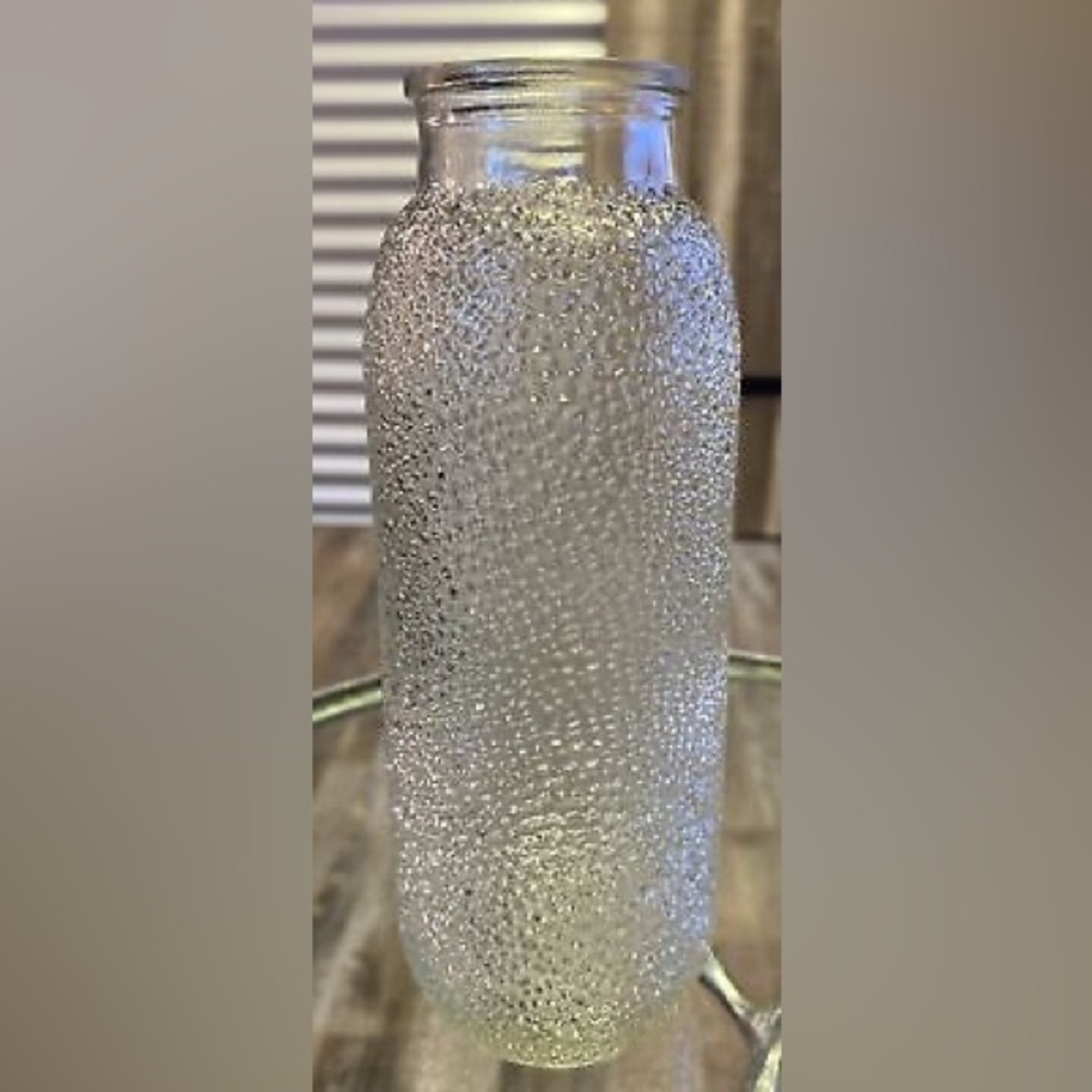 Libbey  Textured Hammered Clear Glass Vintage Textured Glass, Libbey Unique